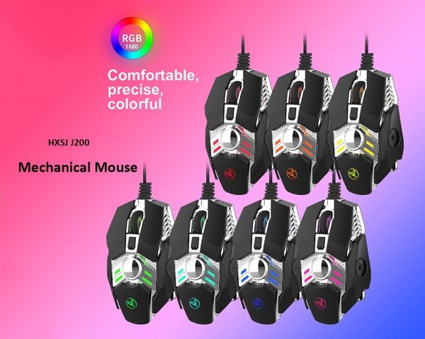 Mouse Gamer Mecanico HXSJ J200 6400 DPI 7 Botones - Imagen 7