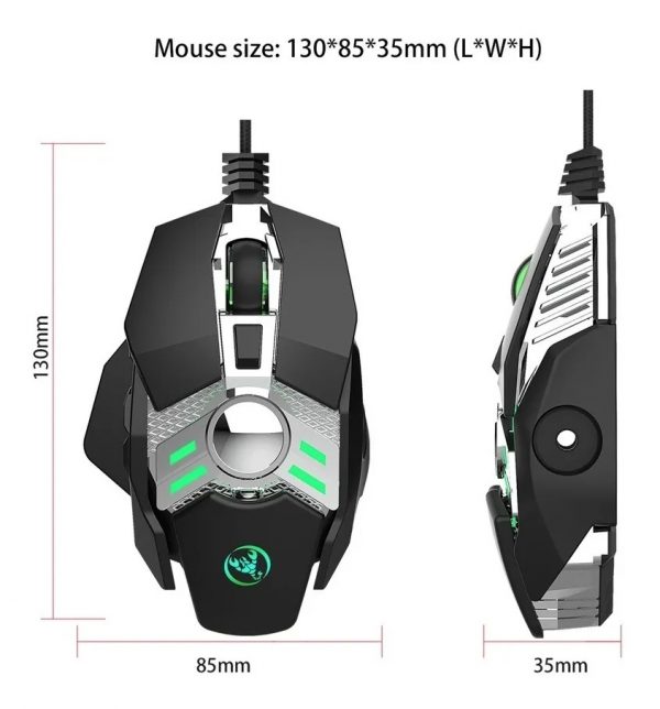 Mouse Gamer Mecanico HXSJ J200 6400 DPI 7 Botones - Imagen 6