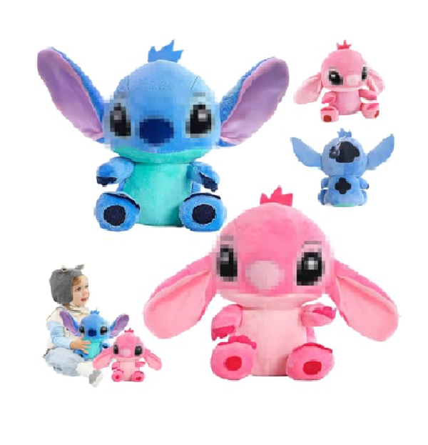 Pack 2 Peluche Pareja Stitch Y Angel 20cm - Lilo Y Stitch Color Stich y angela