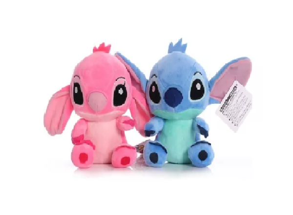 Pack 2 Peluche Pareja Stitch Y Angel 20cm - Lilo Y Stitch Color Stich y angela - Imagen 2