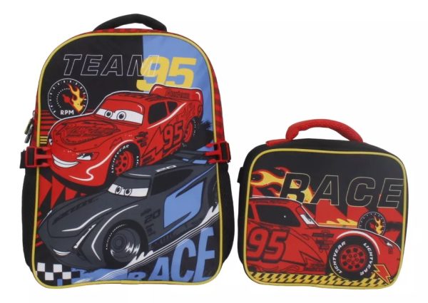 Pack 2 Mochila Con Lonchera Cars 3 Rayo Mcqueen 40 Cm Race - Imagen 4