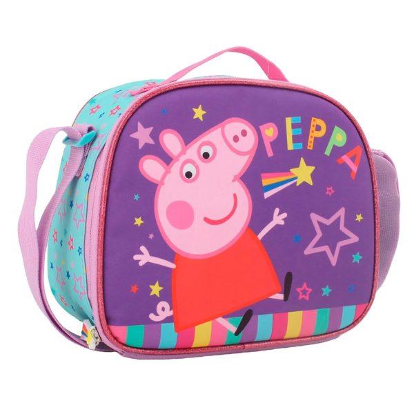Set 3 Mochila Peppa Pig Con Ruedas + Estuche + Lonchera con Licencia Oficial - Imagen 4
